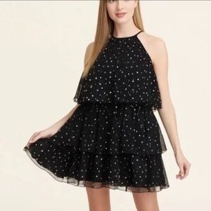 Black Polka Dot Mini Dress